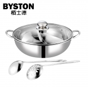 【精选】栢士德 BST-092 30CM（赠送汤勺漏勺） 合家欢火锅 不锈钢本色单位：套