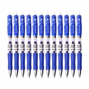 【精选】欧标 B1252 办公专用中性笔 0.5mm 不锈钢双弹簧子弹笔头 按挚式 12支/盒（计价单位：盒） 蓝色 蓝色1盒(12支)
